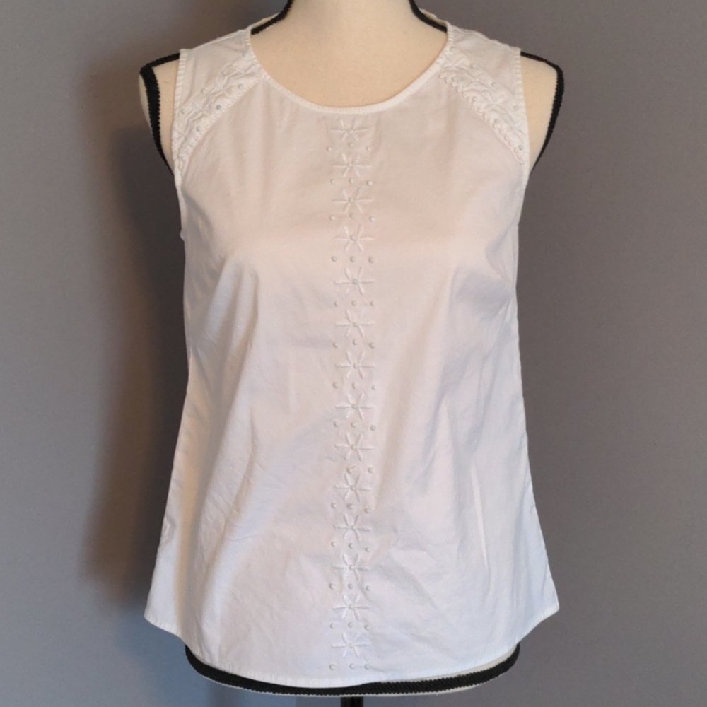 Vineyard Vines White Sleeveless Blouse